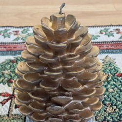 Golden Wax Pinecone Candle